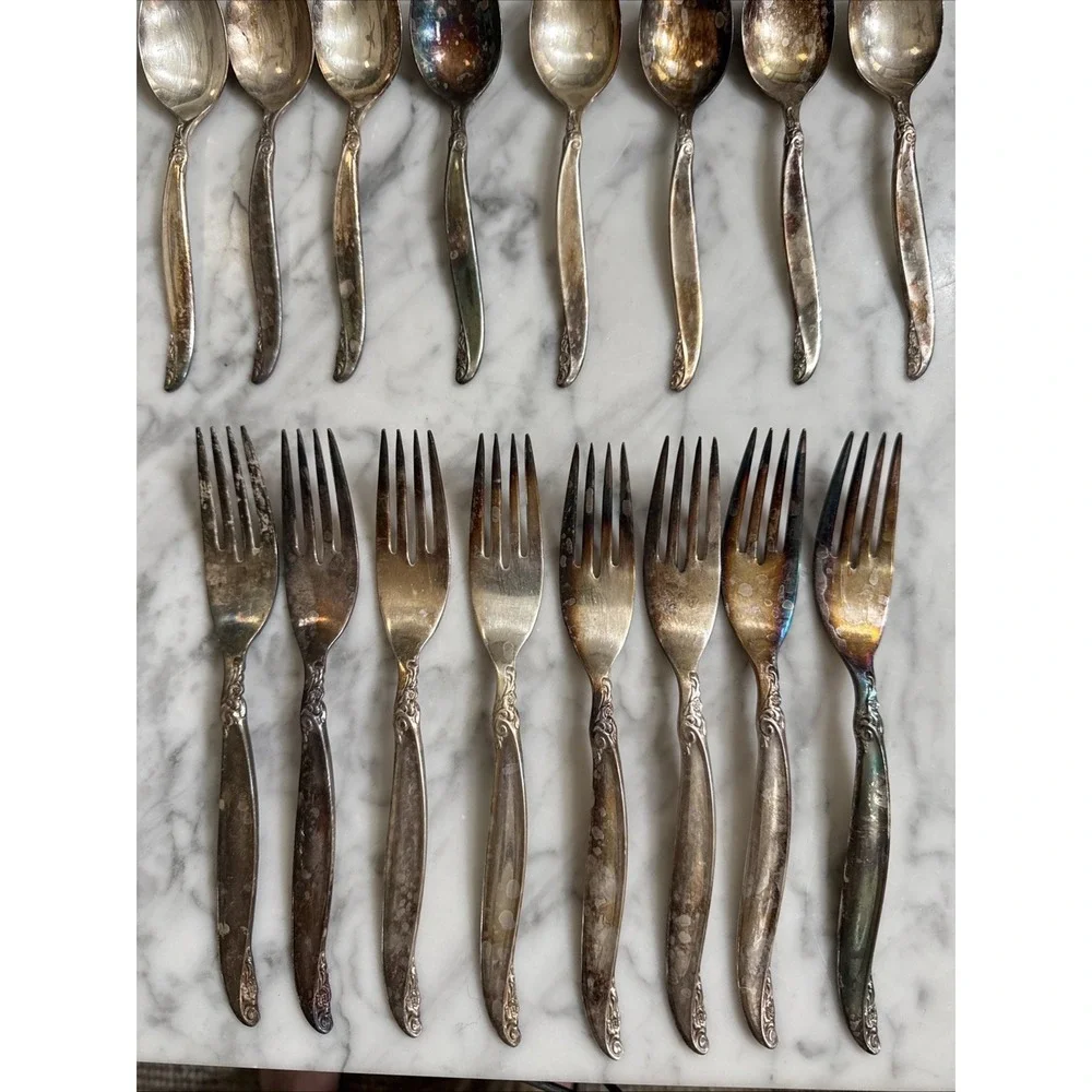 1847 Rogers Bros Vintage 1961 Silver Plate Leilani 43 Pc Flatware Set For 8 Read